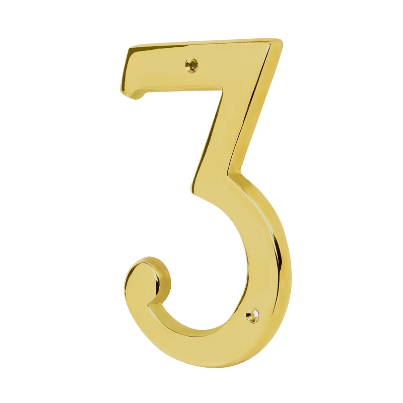 NÚMERO 3 DE LATÓN SÓLIDO 4", HERMEX