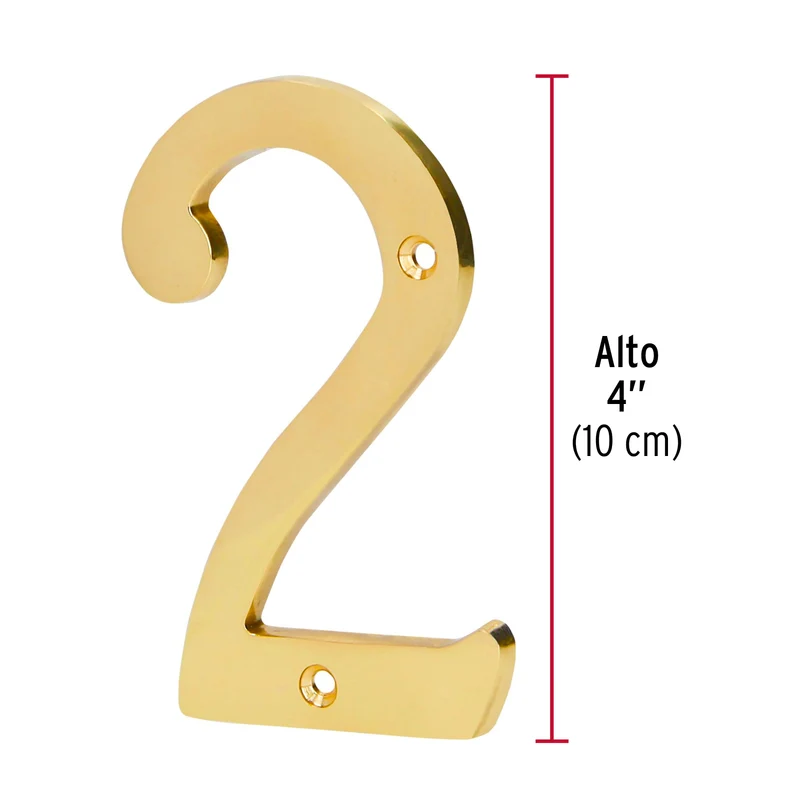 NÚMERO 2 DE LATÓN SÓLIDO 4", HERMEX