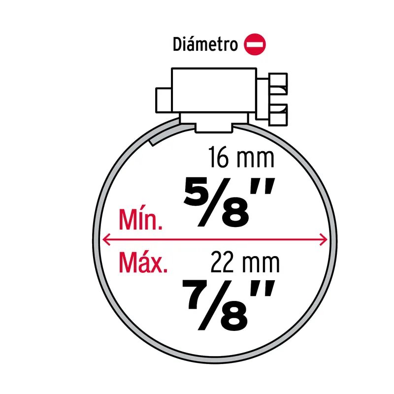 10 ABRAZADERAS SIN FIN REFORZADAS # 8, 5/8 - 7/8"
