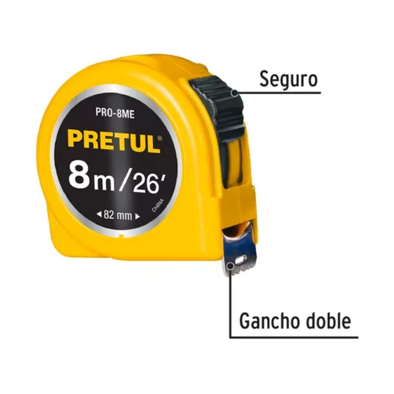 CINTA MÉTRICA 8 M CINTA 25 MM, PRETUL
