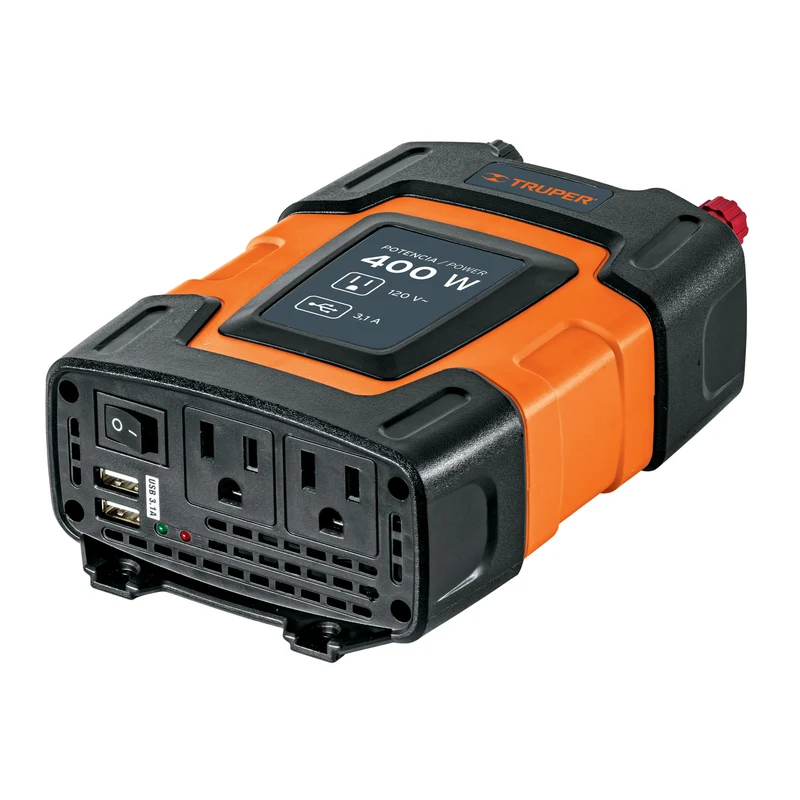 INVERSOR DE CORRIENTE TRUPER 400 W PLÁSTICO ABS