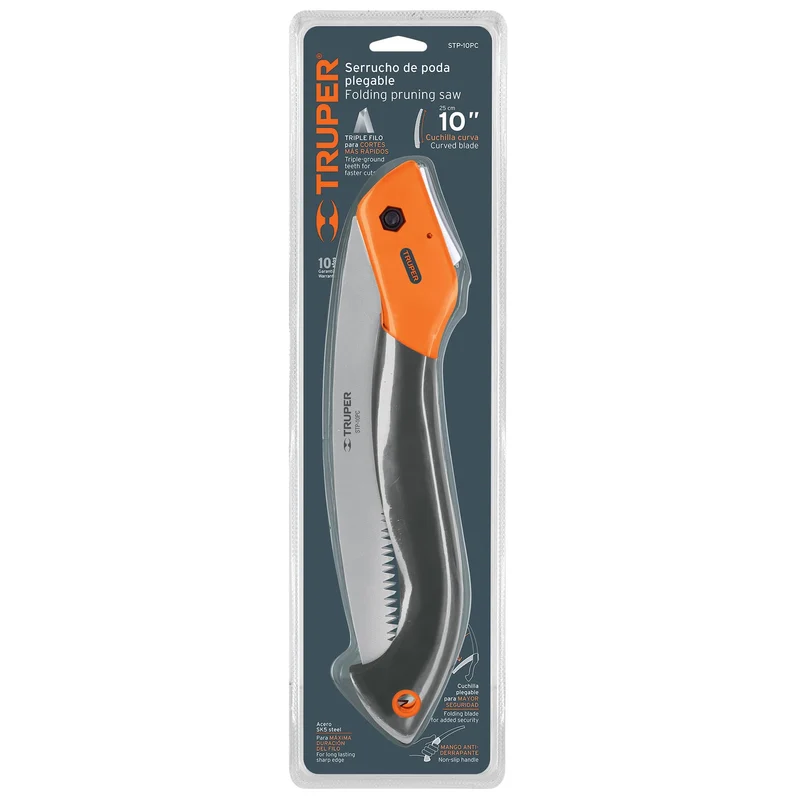 SERRUCHO PLEGABLE TRUPER 10", HOJA CURVA CON MANGO PLÁSTICO