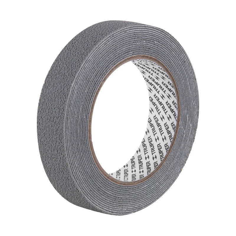 5M CINTA ANTIDERRAPANTE TRUPER, 25MM GRIS, PARA ÁREAS HÚMEDAS