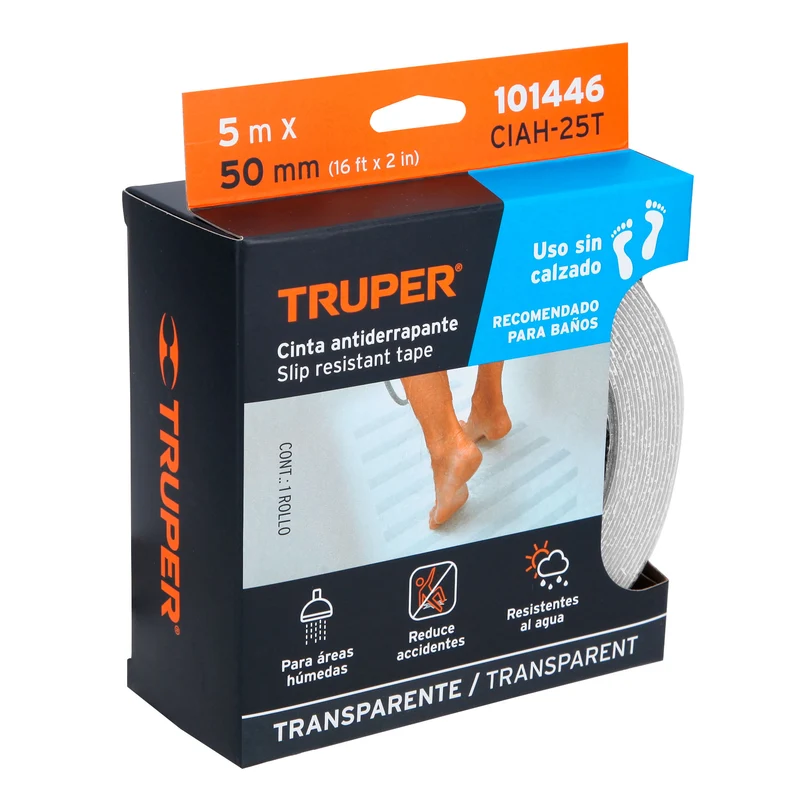 5M CINTA ANTIDERRAPANTE TRUPER, 50MM PARA ÁREAS HÚMEDAS