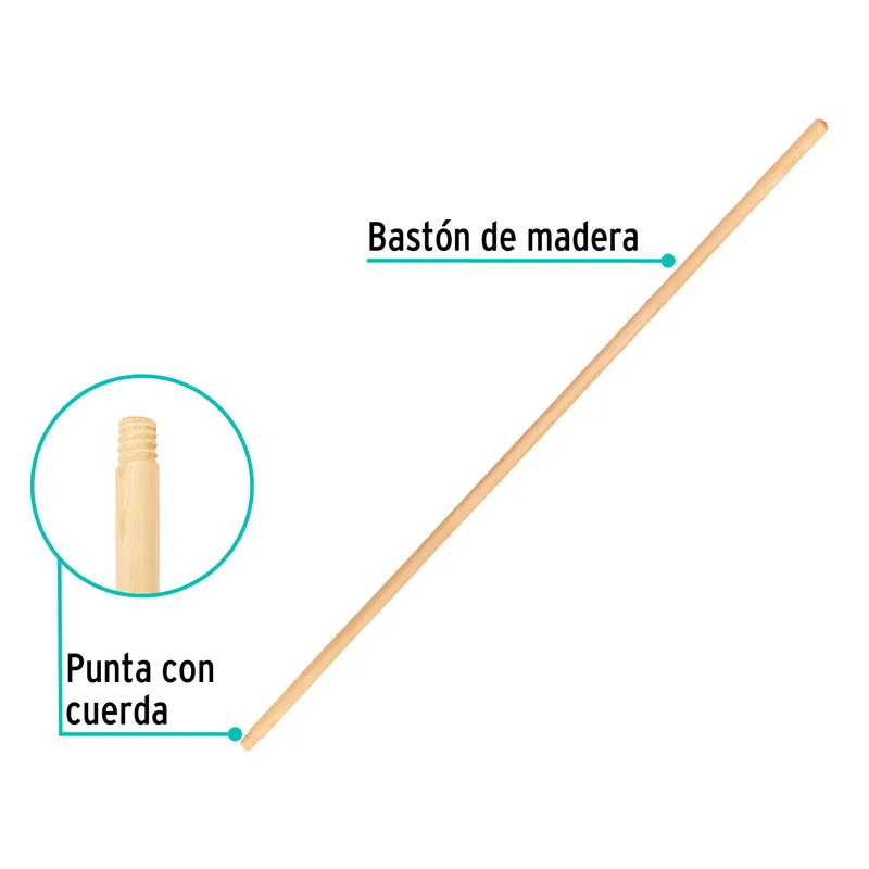 MANGO DE MADERA PARA ESCOBAS KLINTEK, 48" (120 CM)