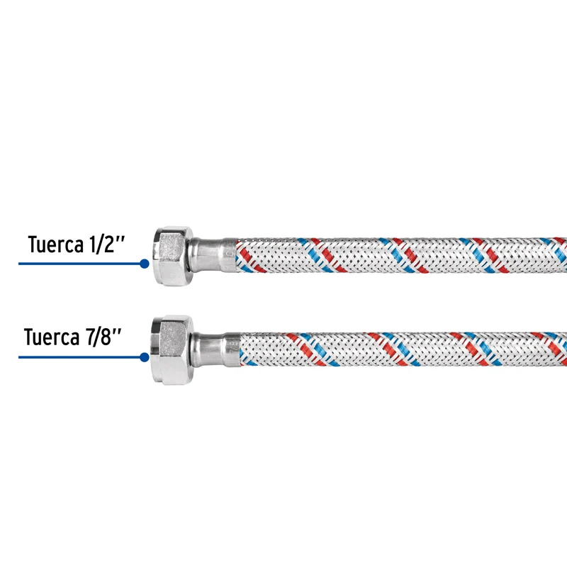 MANGUERA PARA WC, 1/2" X 7/8", 60 CM, FOSET