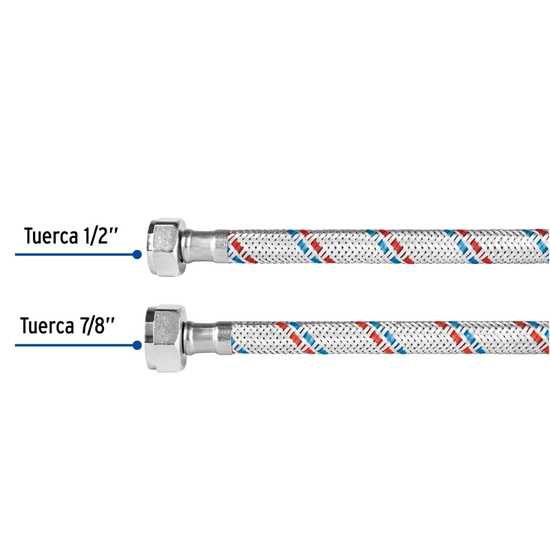 MANGUERA PARA WC, 1/2" X 7/8", 50 CM, FOSET
