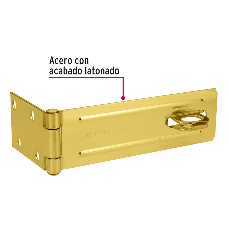 PORTACANDADO DE ACERO LATONADO 6", HERMEX