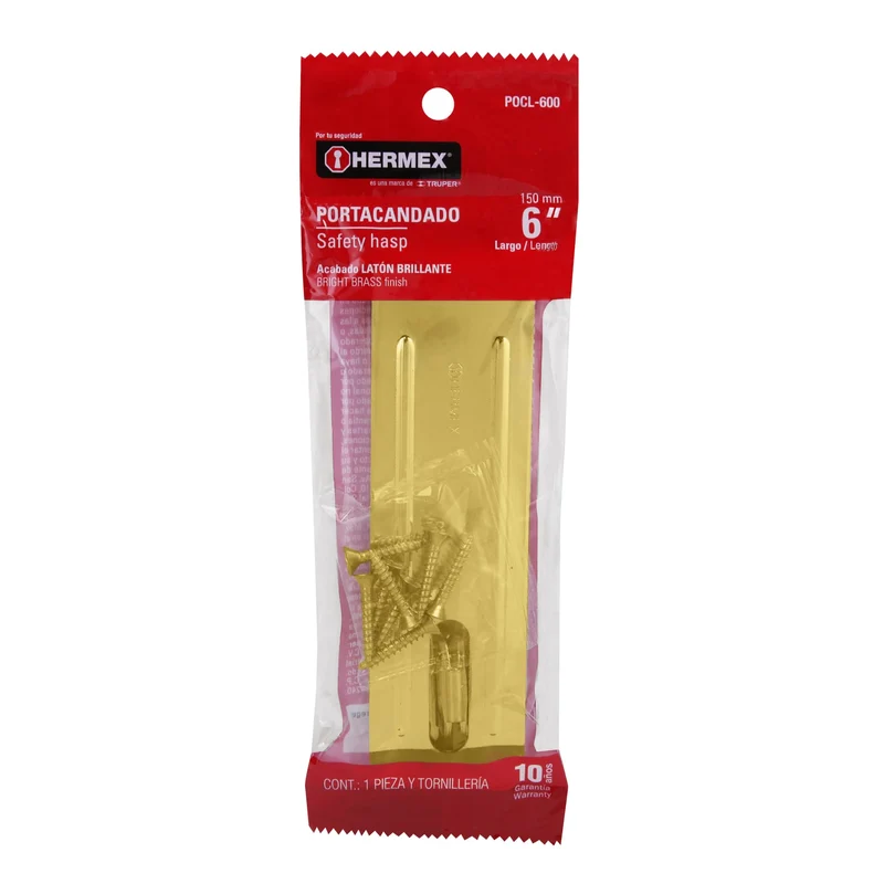 PORTACANDADO DE ACERO LATONADO 6", HERMEX