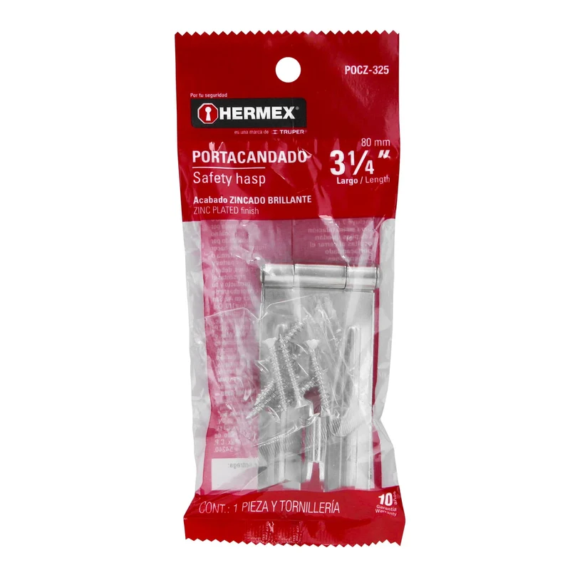 PORTACANDADO DE ACERO ZINCADO 3-1/4", HERMEX
