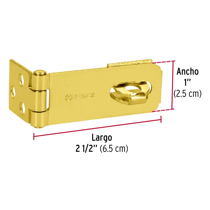 PORTACANDADO DE ACERO LATONADO 2-1/2", HERMEX