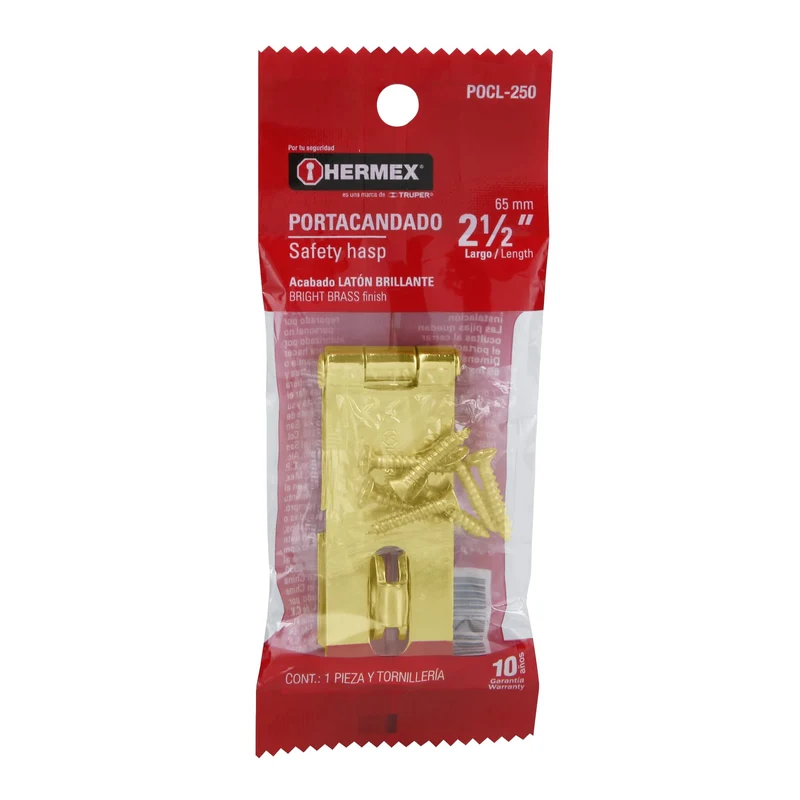 PORTACANDADO DE ACERO LATONADO 2-1/2", HERMEX
