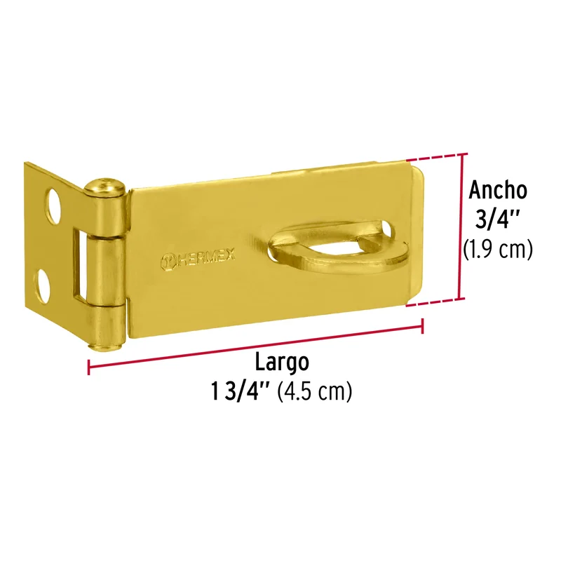 PORTACANDADO DE ACERO LATONADO 1-3/4", HERMEX