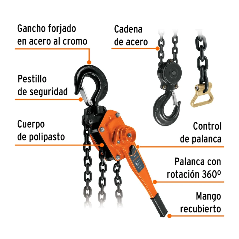 APAREJO TRUPER DE 6 TONELADAS, CON PALANCA
