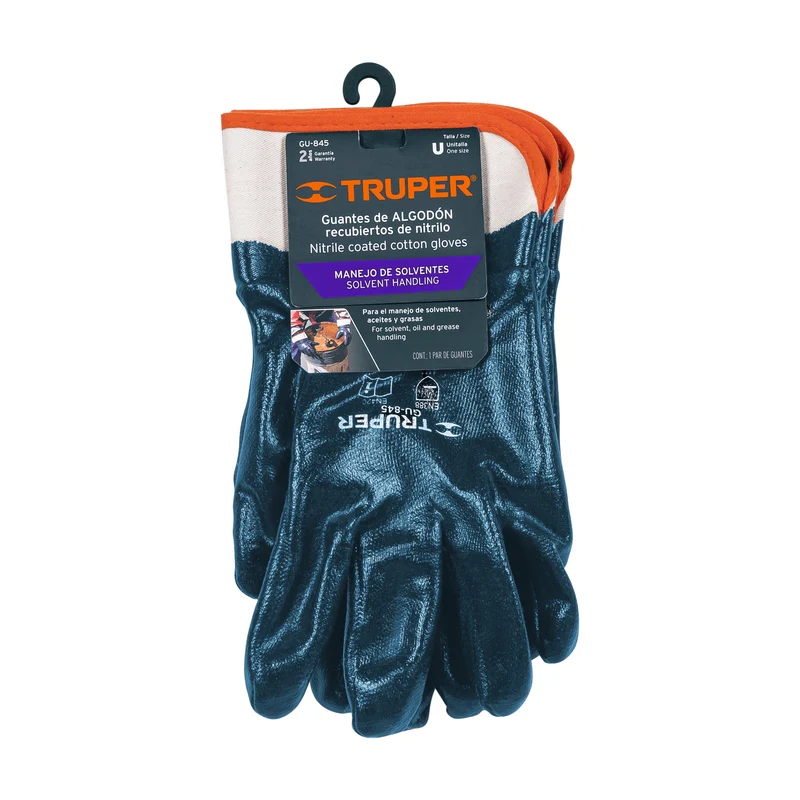GUANTES DE ALGODÓN TRUPER, RECUBIERTOS DE NITRILO