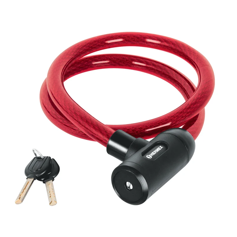 CANDADO DE CABLE CON LLAVE 20 MM X 1.20 M, HERMEX