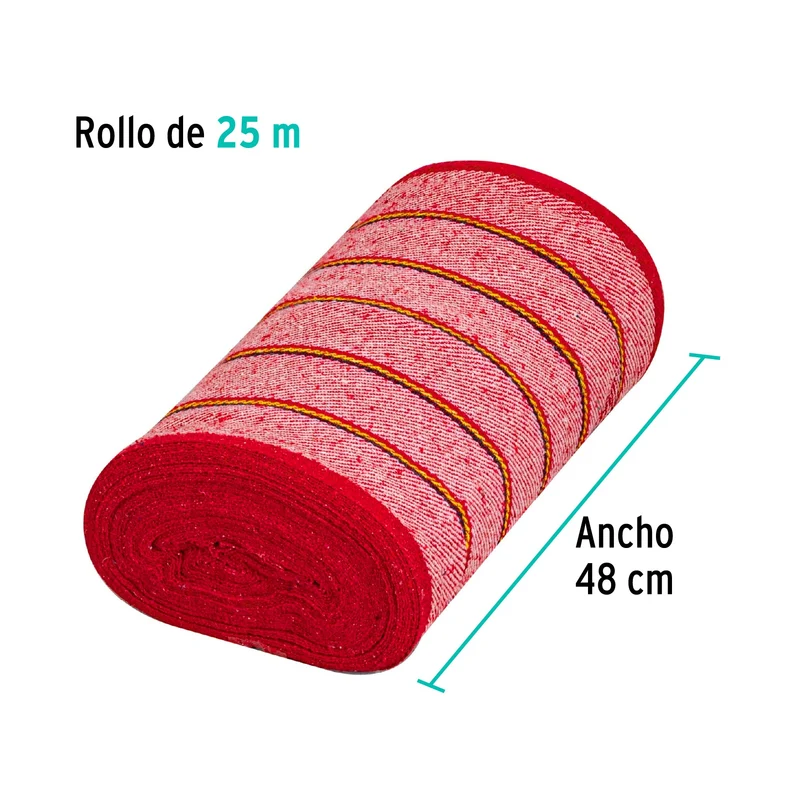 TAPETE EN ROLLO KLINTEK DE 25M, ROJA
