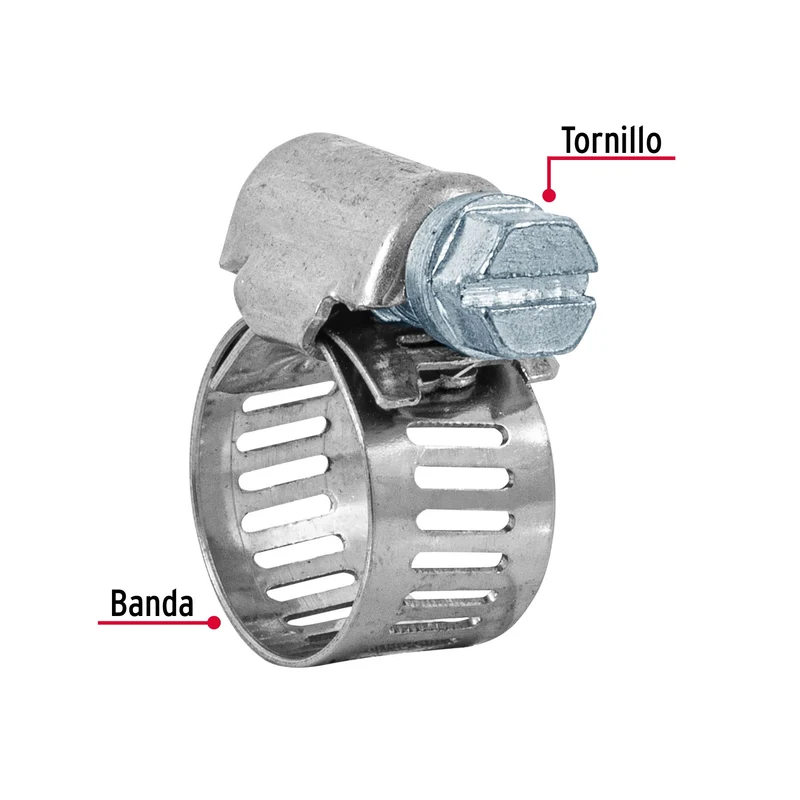 10 ABRAZADERAS MINI SIN FIN REFORZADAS # 4, 3/8 - 5/8", FIERO