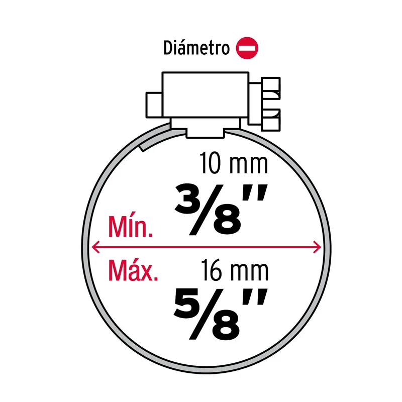 10 ABRAZADERAS MINI SIN FIN REFORZADAS # 4, 3/8 - 5/8", FIERO