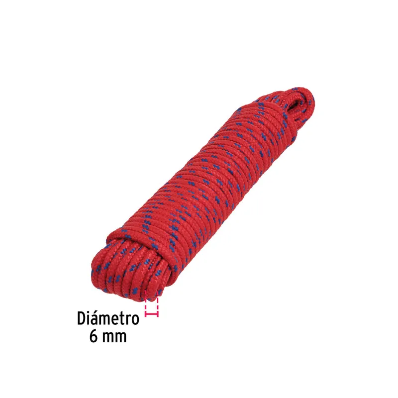 CUERDA POLIPROPILENO TRENZADA TRUPER, MULTICOLOR, 6MM X 15M
