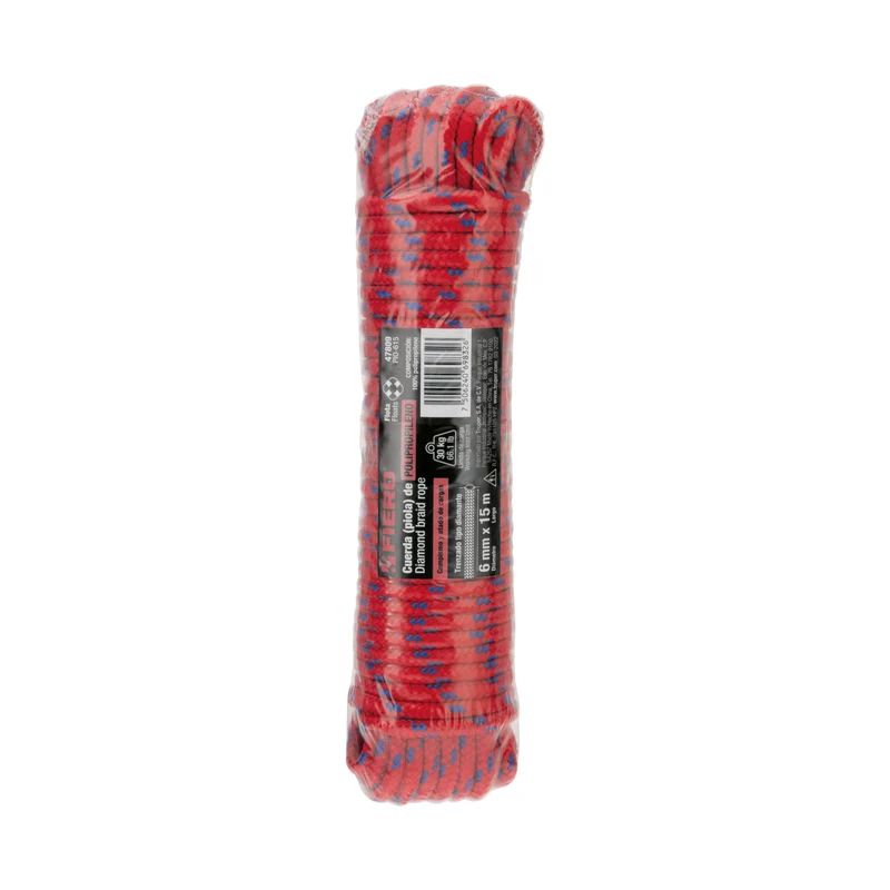 CUERDA POLIPROPILENO TRENZADA TRUPER, MULTICOLOR, 6MM X 15M