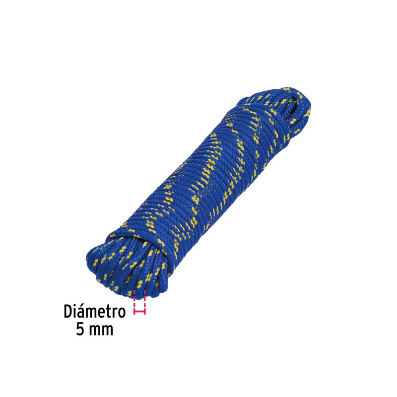 CUERDA POLIPROPILENO TRENZADA TRUPER, MULTICOLOR, 5MM X 15M