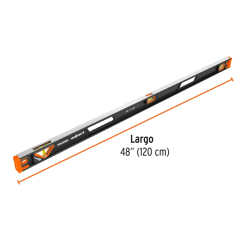 NIVEL DE 48" (122 CM) MAGNÉTICO CON PROTECCIÓN DE TPR, TRUPER