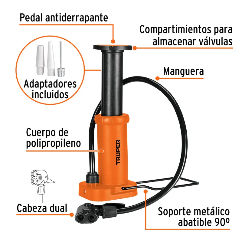 BOMBA DE PEDAL 60 PSI, TRUPER