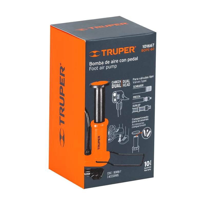 BOMBA DE PEDAL 60 PSI, TRUPER