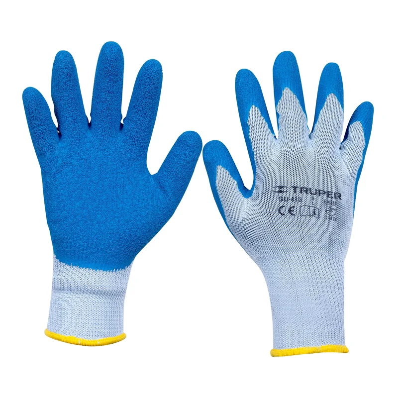 GUANTES DE POLIÉSTER TRUPER RECUBIERTOS DE LATEX, TALLA GRANDE