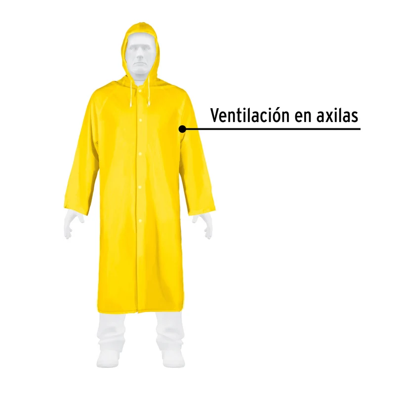 GABARDINA IMPERMEABLE LIGERA DE PVC, TALLA XG, PRETUL