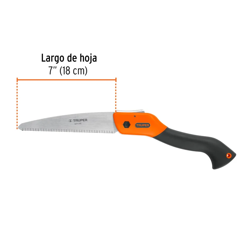 SERRUCHO PLEGABLE TRUPER 7", HOJA RECTA CON MAGO PLÁSTICO