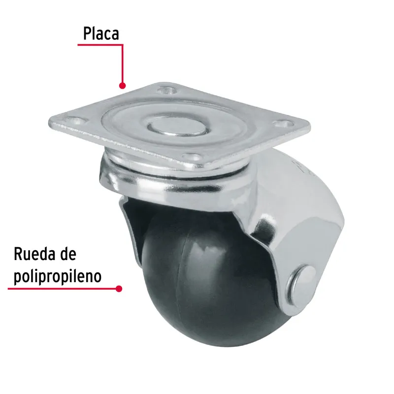 RUEDA 40 MM CON PLACA, FIERO