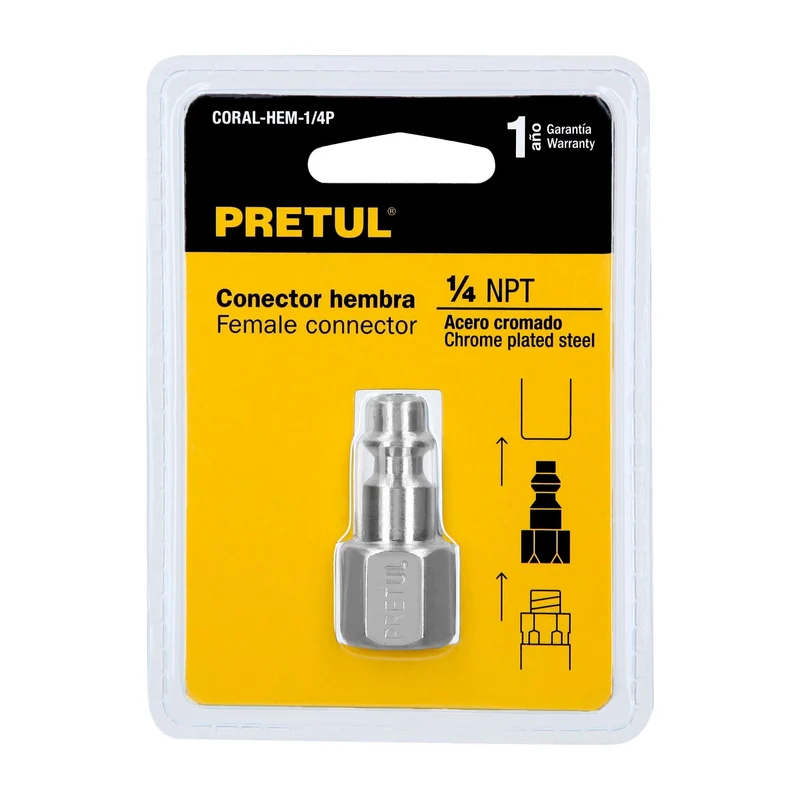 CONECTOR RÁPIDO PRETUL, HEMBRA TIPO M, CUERDA 1/4 NPT