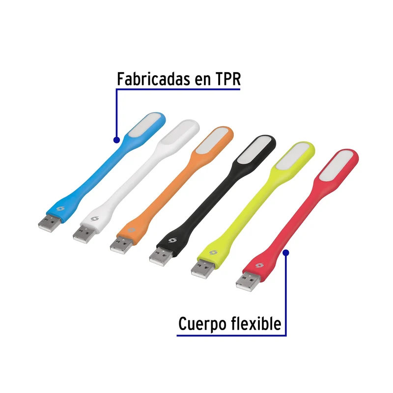MINI-LÁMPARA FLEXIBLE VOLTECK DE 5 LEDS 1W PARA PUERTO USB