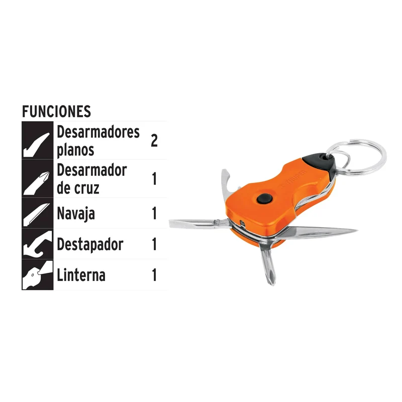 MULTIHERRAMIENTA 6 FUNCIONES, TIPO LLAVERO, TRUPER