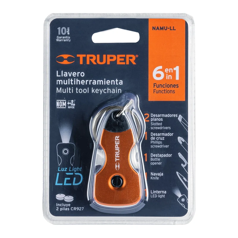 MULTIHERRAMIENTA 6 FUNCIONES, TIPO LLAVERO, TRUPER