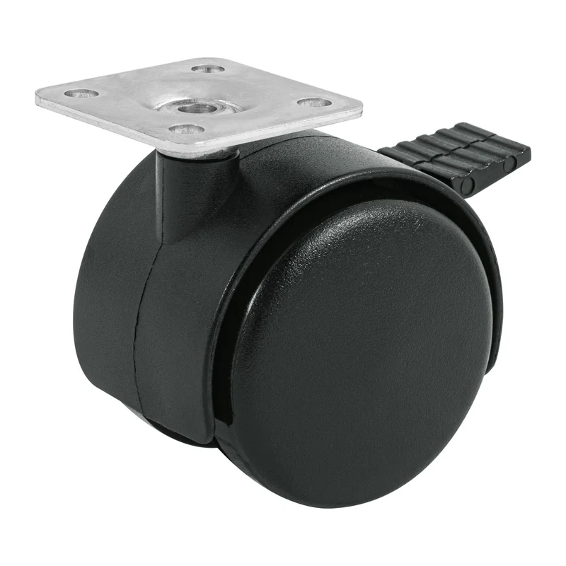 RODAJA TIPO YOYO DE 50 MM CON PLACA, CON FRENO, FIERO