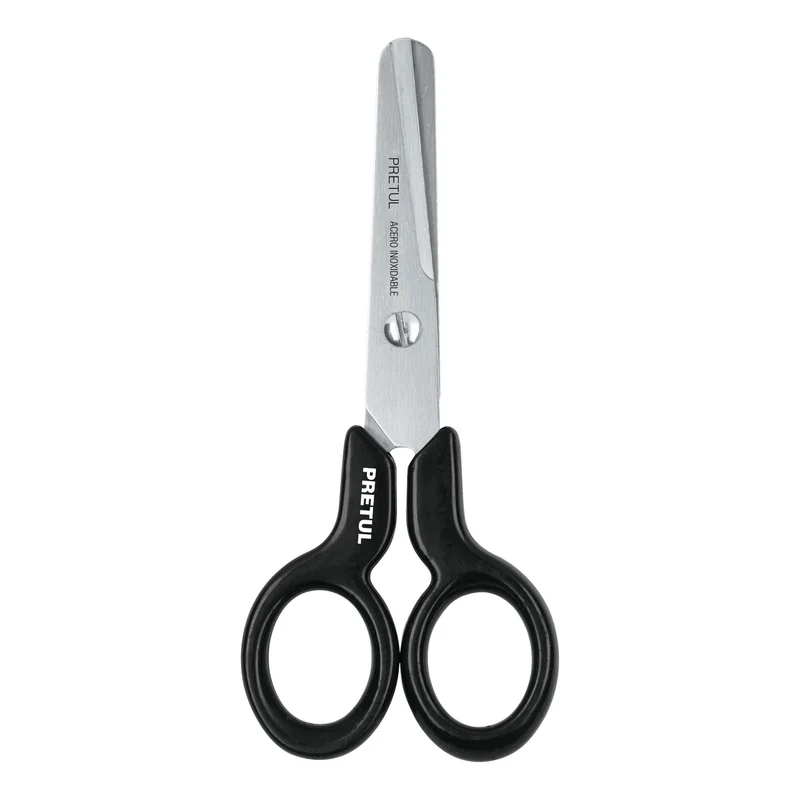 TIJERA 4-1/2" DE ACERO INOXIDABLE ESCOLAR, PRETUL