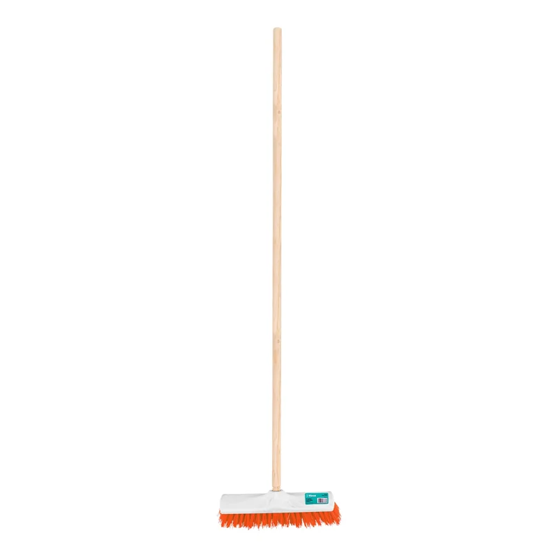 ESCOBA INDUSTRIAL TRUPR CERDA RÍGIDA DE 30 CM, BASTÓN DE MADERA