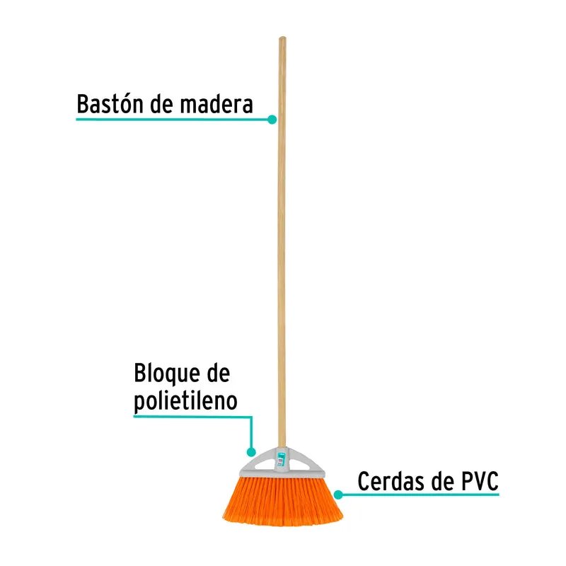 ESCOBA CHICA TRUPER, TIPO ABANICO CON CERDAS DE PVC