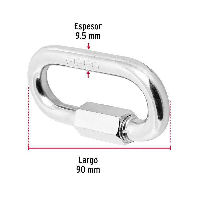 BANDOLA DE ACERO FIERO, 3/8" CON SEGURO