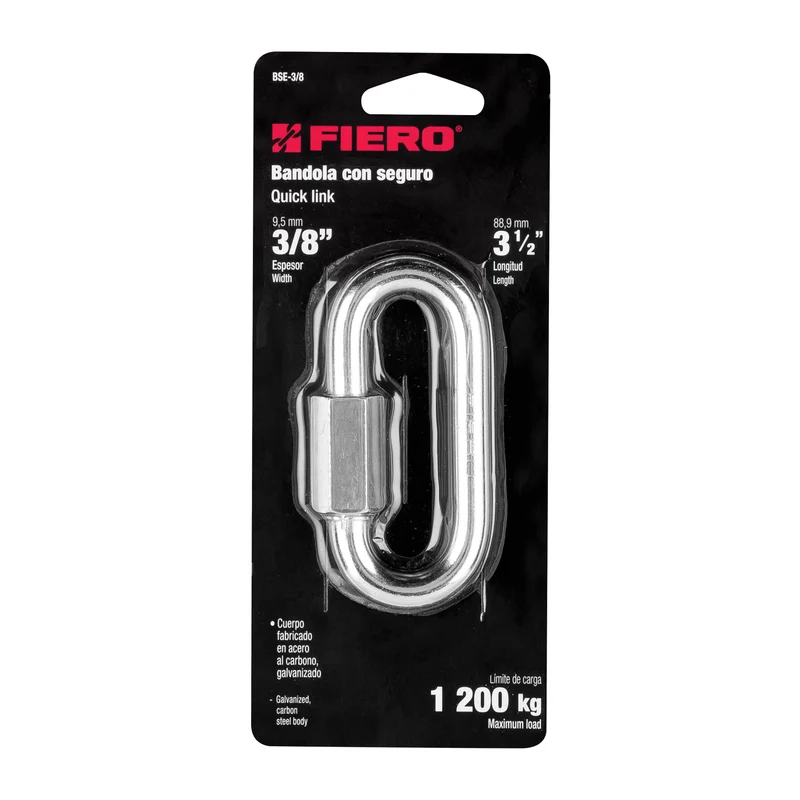 BANDOLA DE ACERO FIERO, 3/8" CON SEGURO