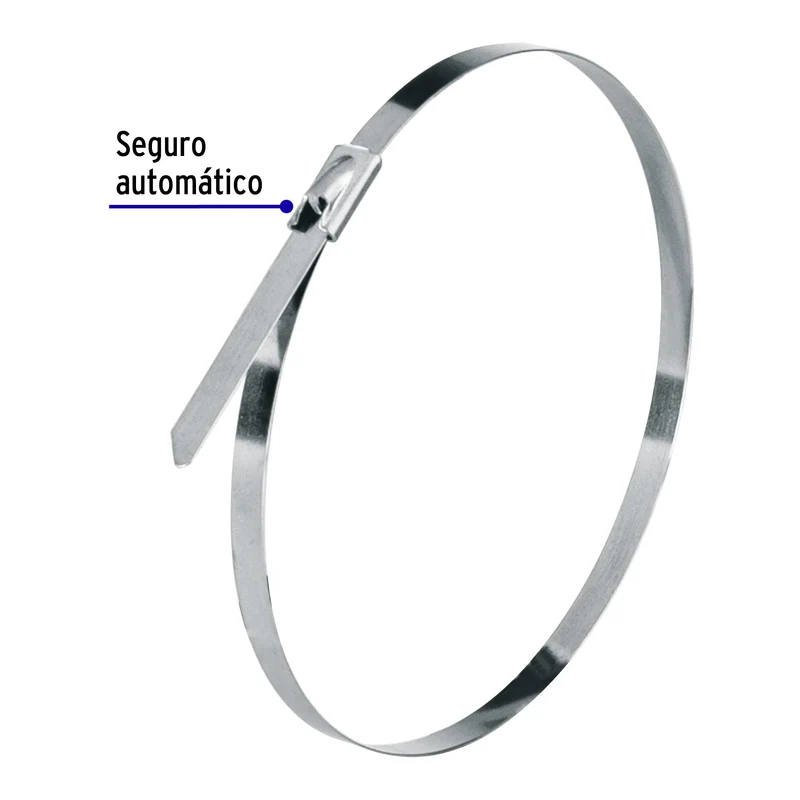 BOLSA CON 10 PRECINTOS VOLTECK DE 29 CM, ACERO INOXIDABLE