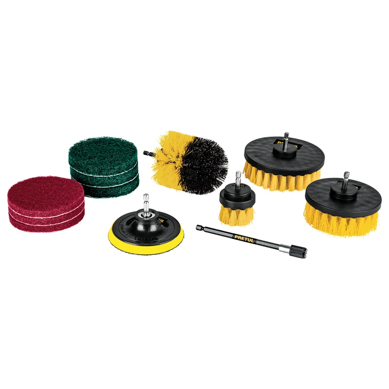 JUEGO 12 ACCESORIOS DE LIMPIEZA Y ASENTADO PARA TALADRO, PRETUL