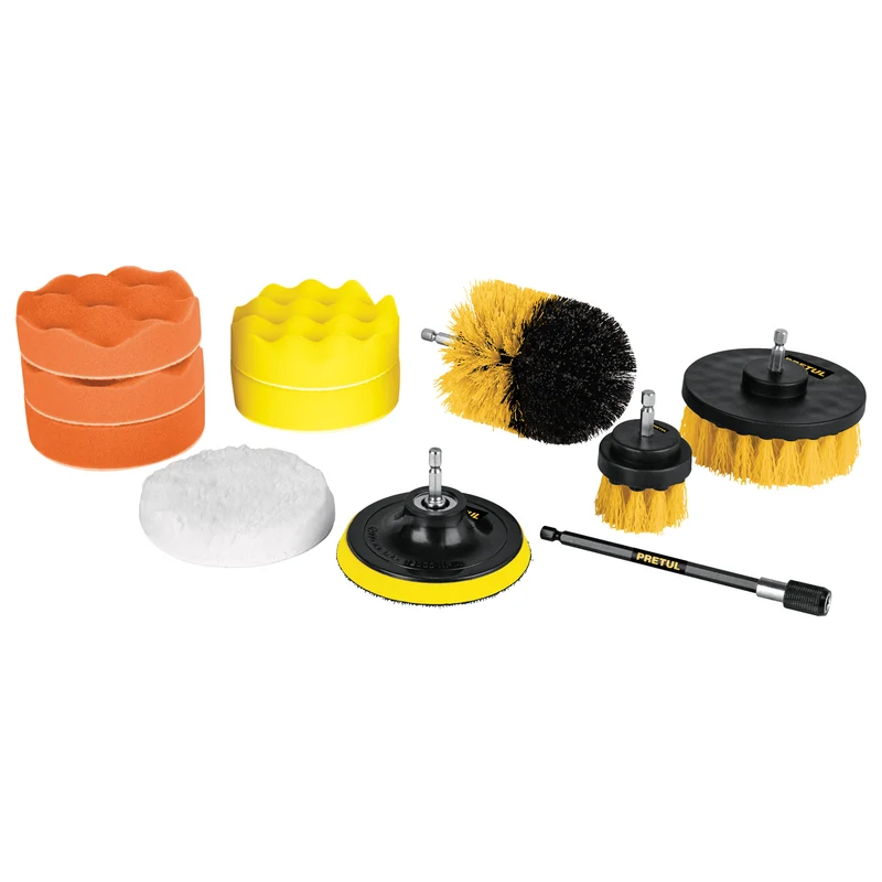 JUEGO 11 ACCESORIOS DE LIMPIEZA Y PULIDO PARA TALADRO, PRETUL