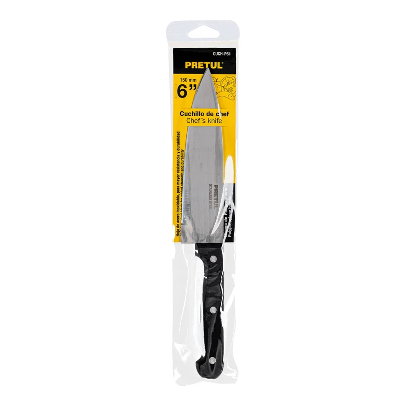 CUCHILLO DE CHEF PRETUL 6", MANGO DE POLIPROPILENO
