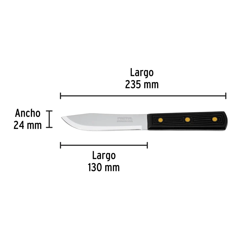 CUCHILLO CEBOLLERO PRETUL 5", MANGO DE POLIPROPILENO