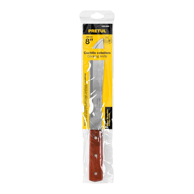 CUCHILLO CEBOLLERO PRETUL 8",MANGO DE MADERA