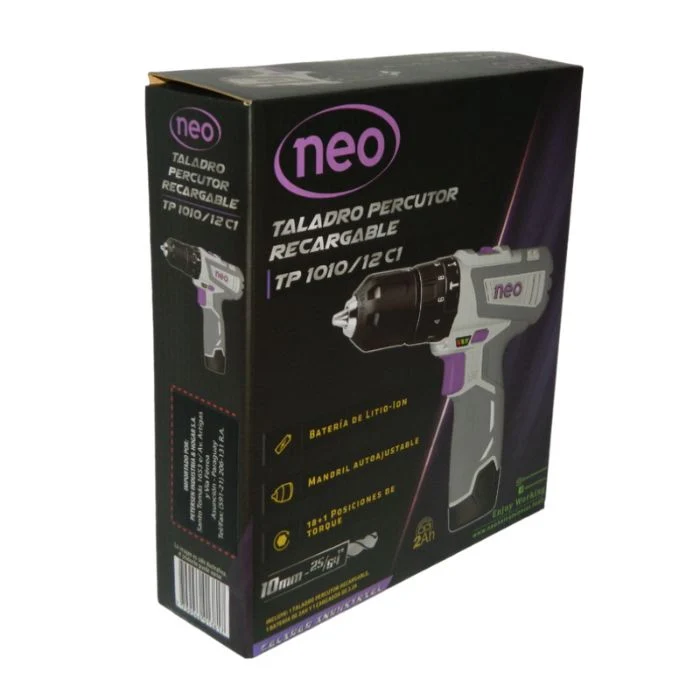 TALADRO PERCUTOR RECARGABLE NEO 10MM 12V